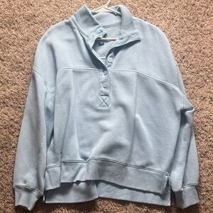 American Eagle Outfitters Sky Blue Button-Up Pullover